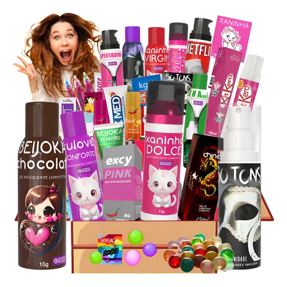 Kit 17 Gel Excita Lubrificante Sexy Revenda Full Casal Top