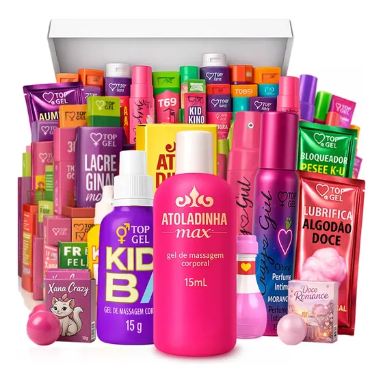 Kit 23 Lubrificante Variados Gel Casal Atacado +brinde Extra