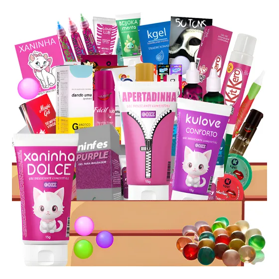 Kit 19 Produtos Lubrificante Intimo Sex Shop Namorados Full