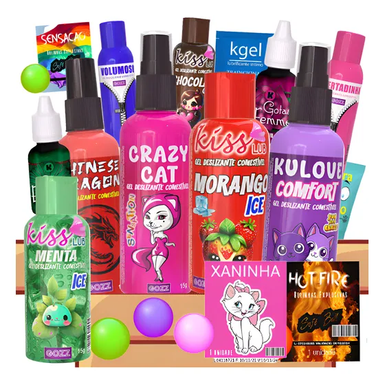 Lubrificantes Kit 19 Tipos Açoes Prazer Apimenta Casal Top
