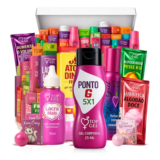 Kit 20 Top Mais Sexshop Completo Excitante Lubrificantes