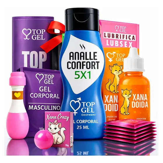 Kit Completo Casal Lubrificante Gel Sexy Xana Ponto G Prazer