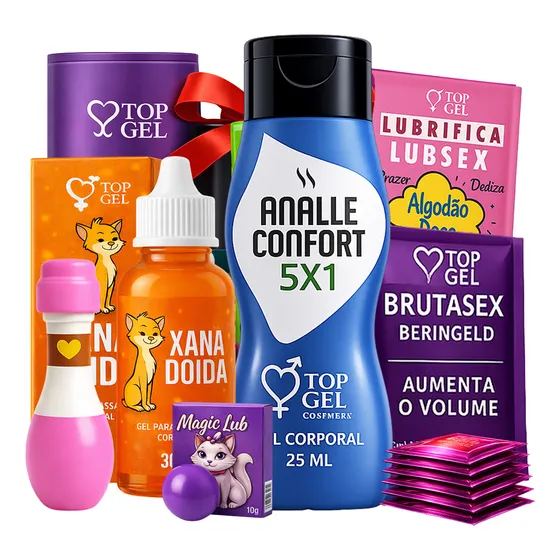 Kit Completo Top Gel Lubrificante Intimo Prazer Xana Libido