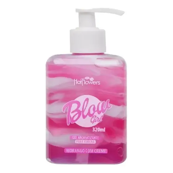 Blow Girl Gel Aromatizante Beijável Morango Com Creme 320ml